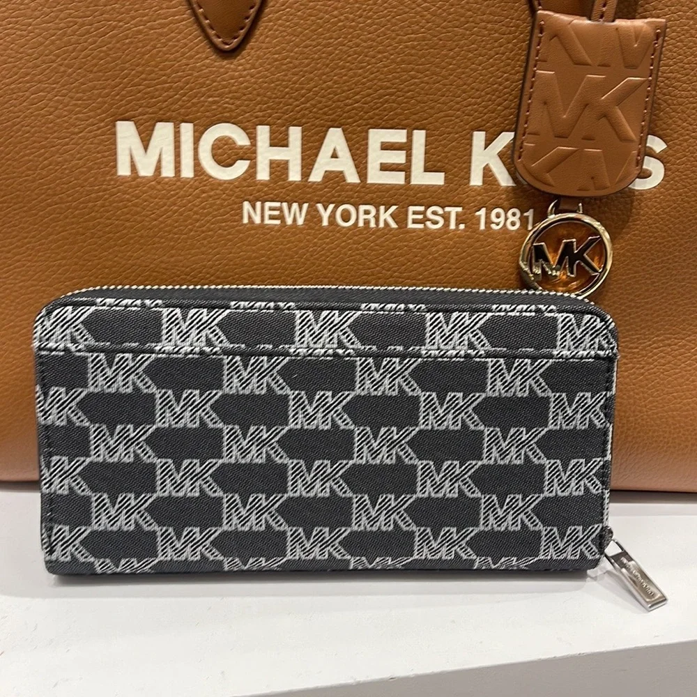 Michael Kors Men’s Women’s Cooper Tech Zip Around Wallet Black Multi Unisex NWT